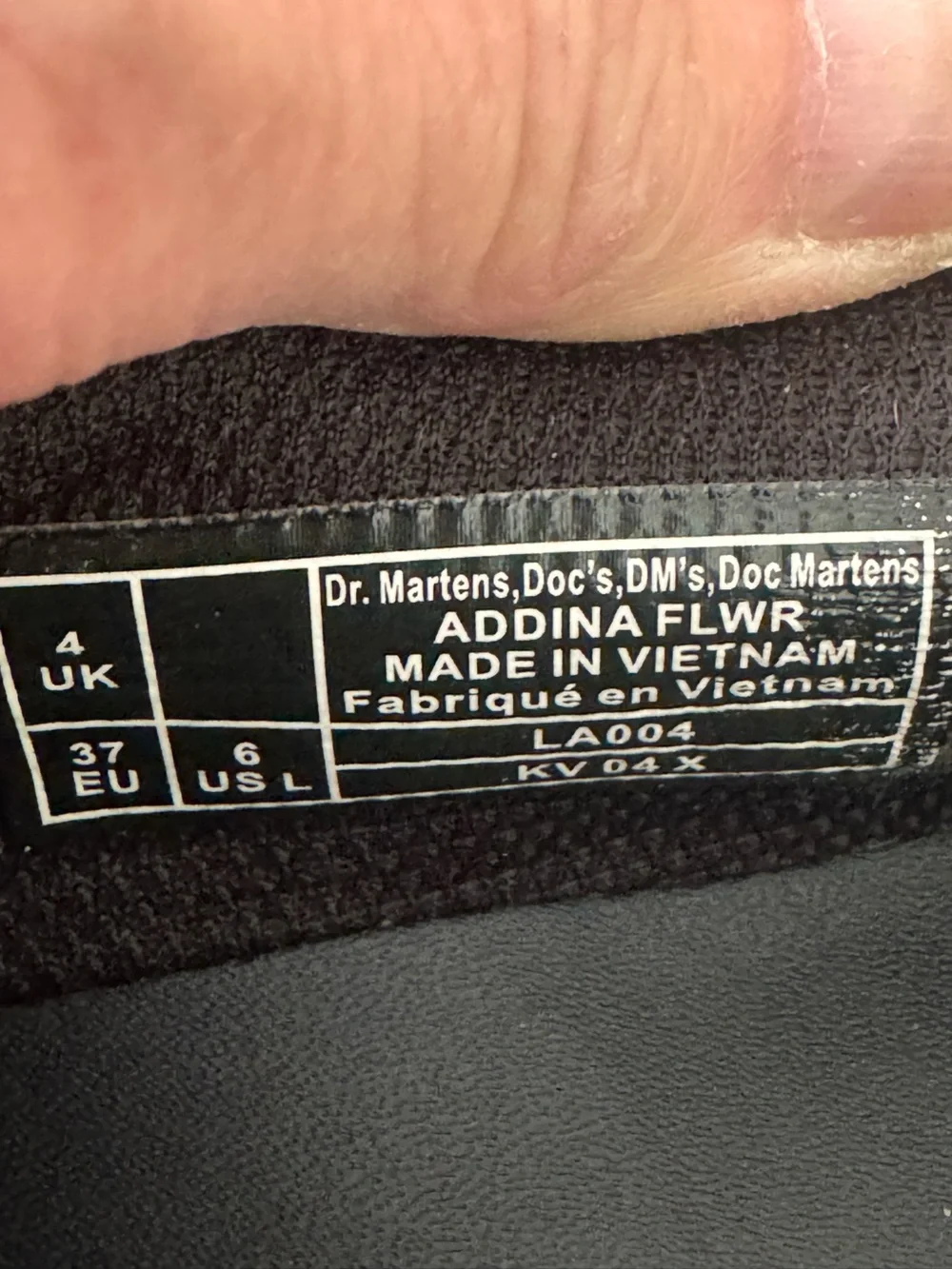 Dr. Martens Addina Flower Buckle Platform Shoes Black Leather Size 6